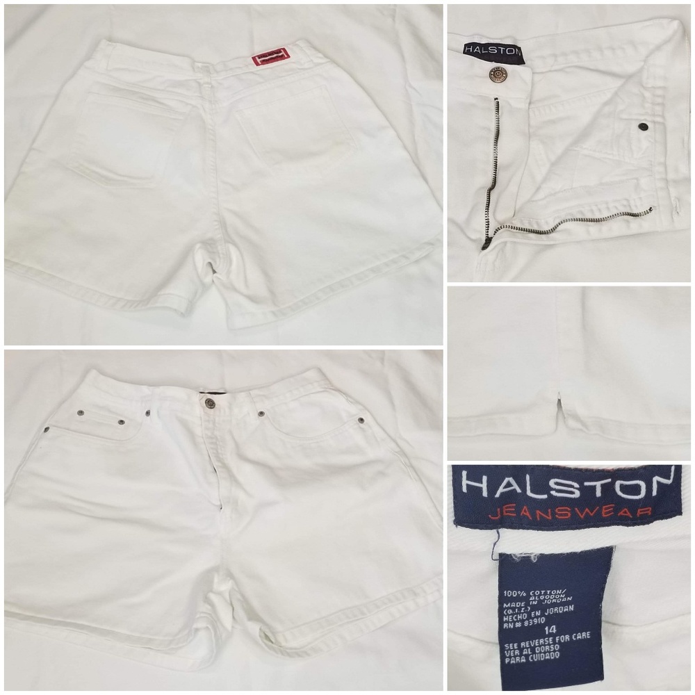 Halston Red Tag White Denim  Shorts Size 14